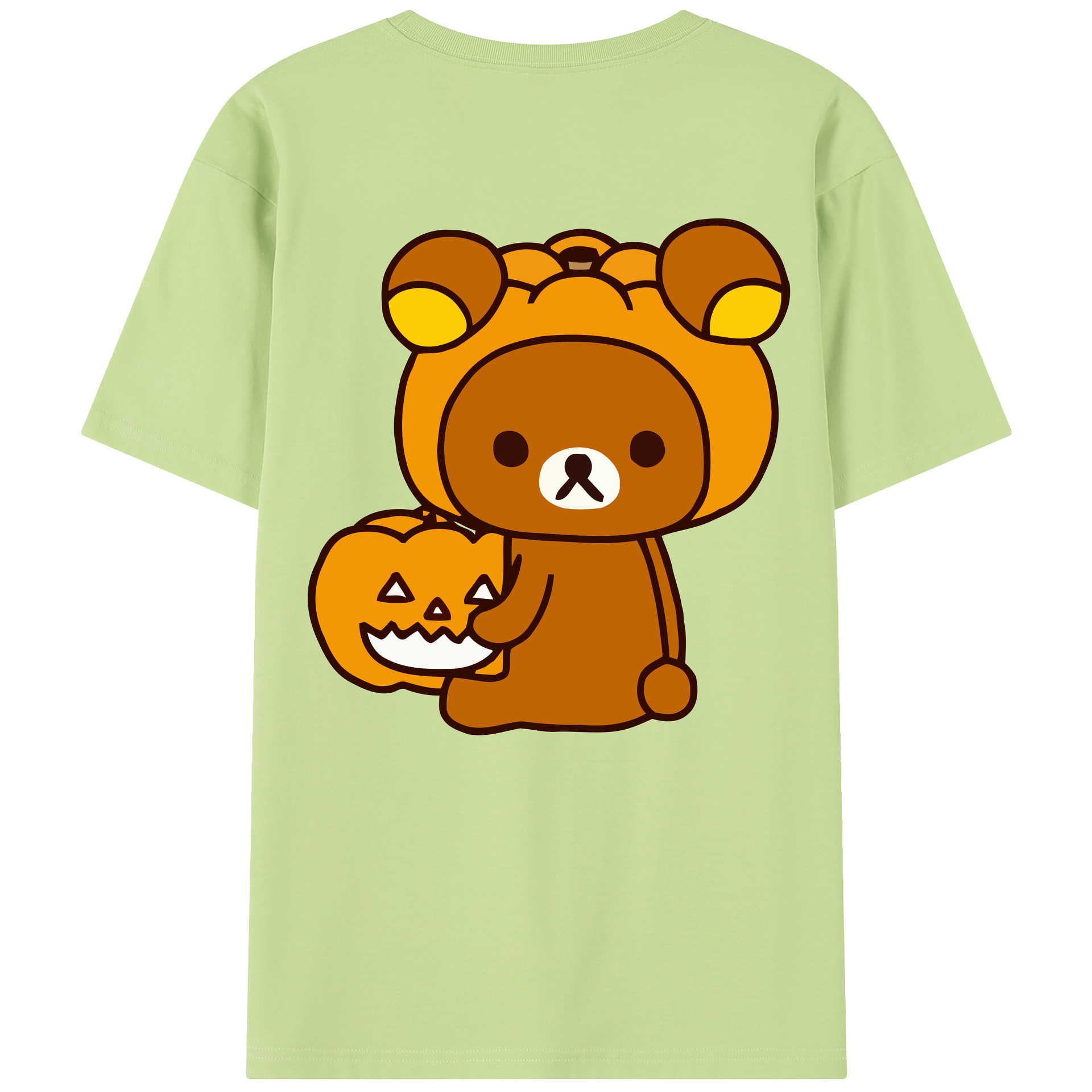 （画像用） リラックマ リラックマ キイロイトリ Rilakkuma Korilakkuma Kiiroitori 綿100％半袖Tシャツ（背面プリント）